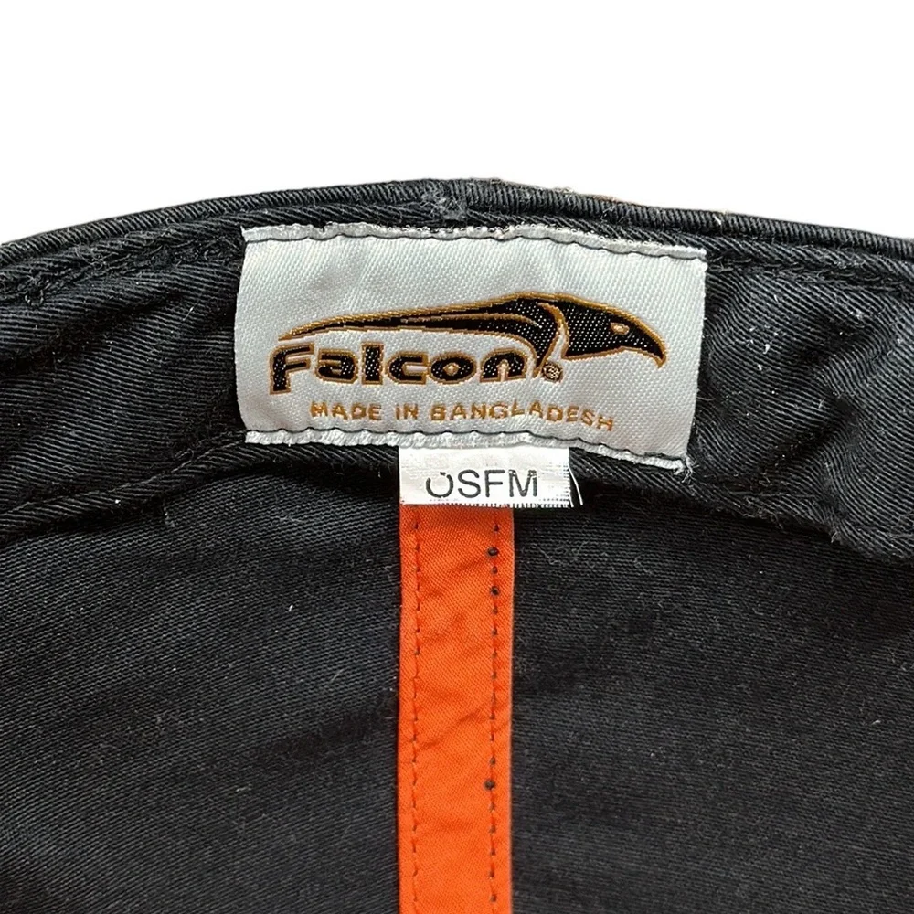 Hooters Motorcycles Khaki Tan Black Skull Embroidered Baseball Cap Hat Falcon
